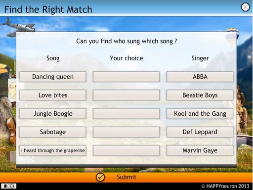 Screenshot: Find the Right Match